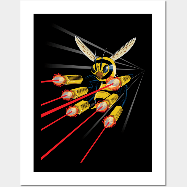 Killer Bee with Laser Legs Wall Art by eShirtLabs